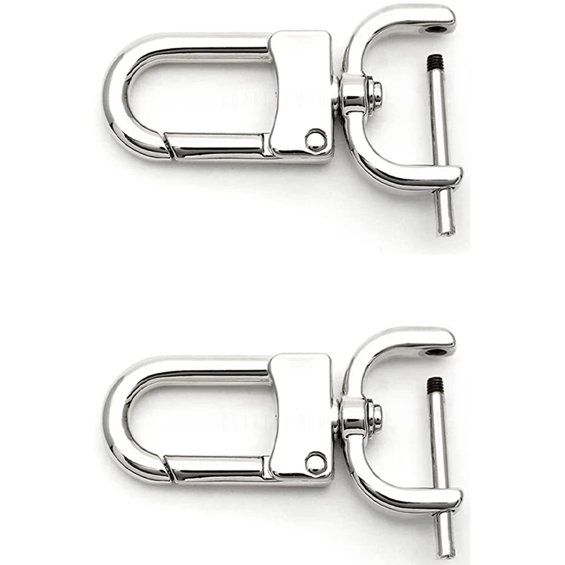 

2Pcs Removable Snap Hook Swivel Buckle With Screw Rod Bag Strap Hardware Spare Parts Accessories (Silver)