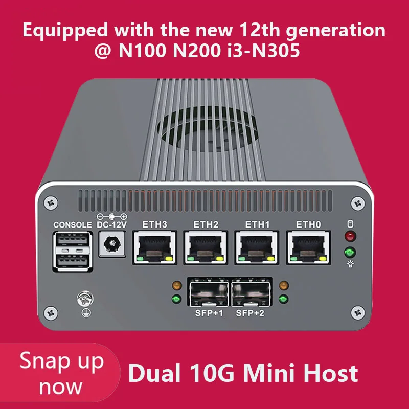 CWWK 12th Gen Dual 10G Mini Host SFP i3-N305 N100 N200 Gigabit Eight ports 4x i226-V 2.5G DDR5 NVMe Proxmox Server