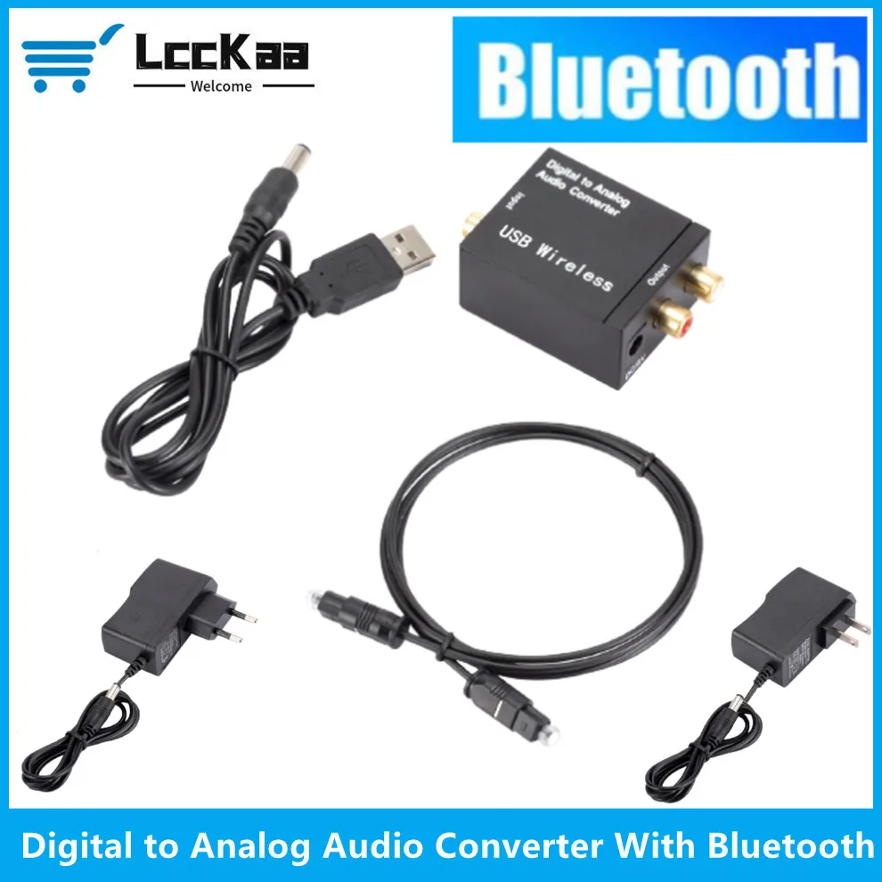 

Digital to Analog Audio Converter Optical Fiber Toslink Coaxial Signal To RCA R/L Audio Decoder Amplifier With Bluetooth