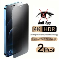 2pcs full cover anti spy screen protector for iphone 11 12 13 pro max privacy glass for iphone 7 8 plus xs max xr tempered glass