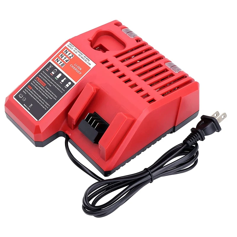 

US Plug For M12 M18 Battery Charger 48-59-1812, Compatible With 12V-18V M18 Battery 48-11-1852 48-11-1850 M12