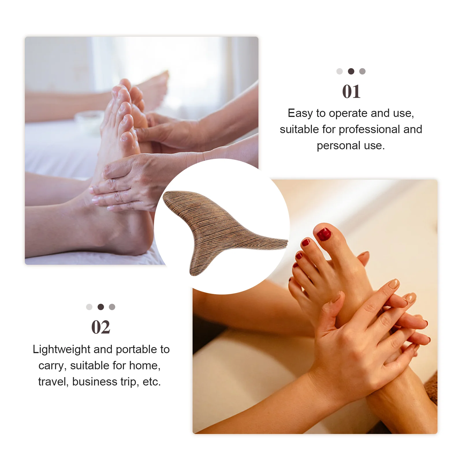 Крестовая акупунктурная палочка массажер для ног деревянный точечный стержень