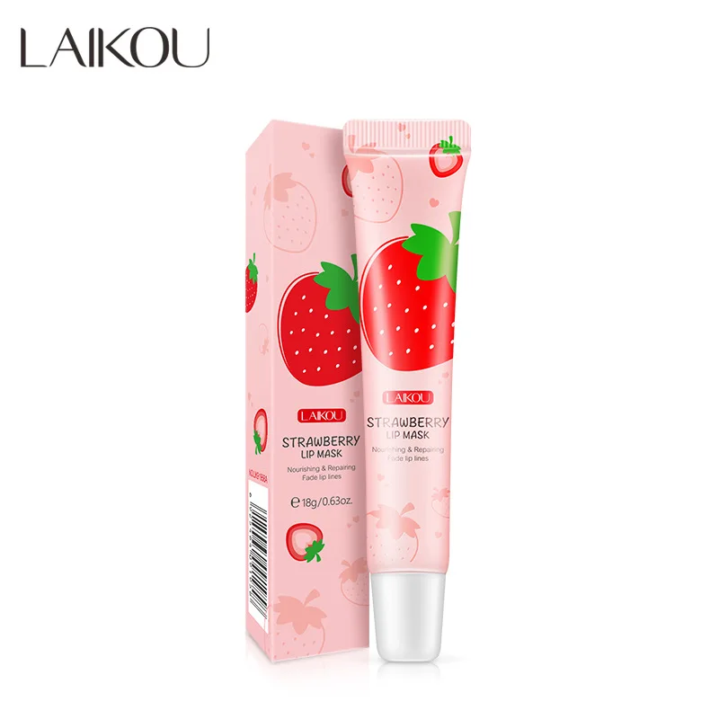 

LAIKOU Strawberry Lip Balm Gloss Anti Wrinkle Beauty Health Nourishing Moisturizing Skincare Lip Sleeping Mask Kore Cosmetics