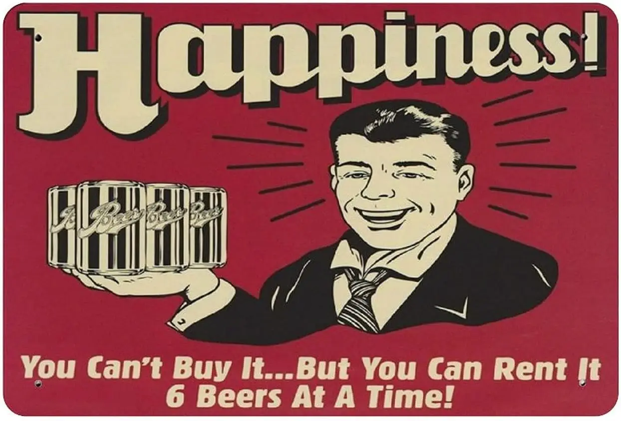 

Пиво счастье металлический жестяной знак, фотоплакат гараж бар Домашний декор стен 8X12 дюймов