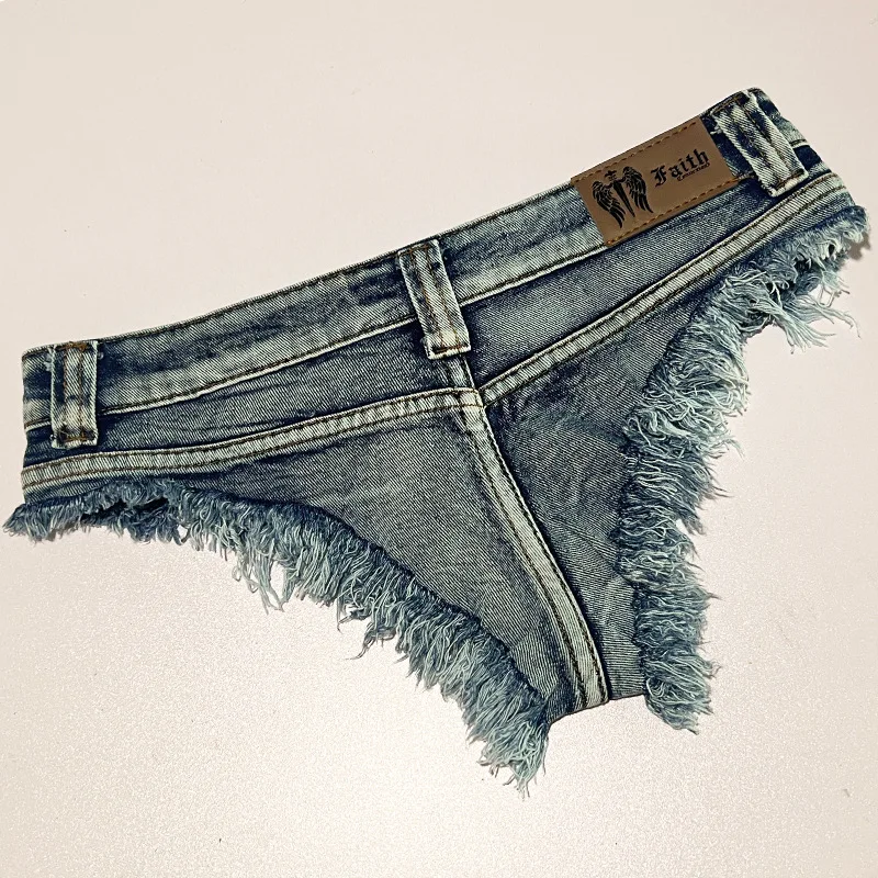 Jeans Shorts for Women Tight-fitting Slim Nightclub Pole Dancing Ultra-low Waist Shorts Sexy Hot Pants