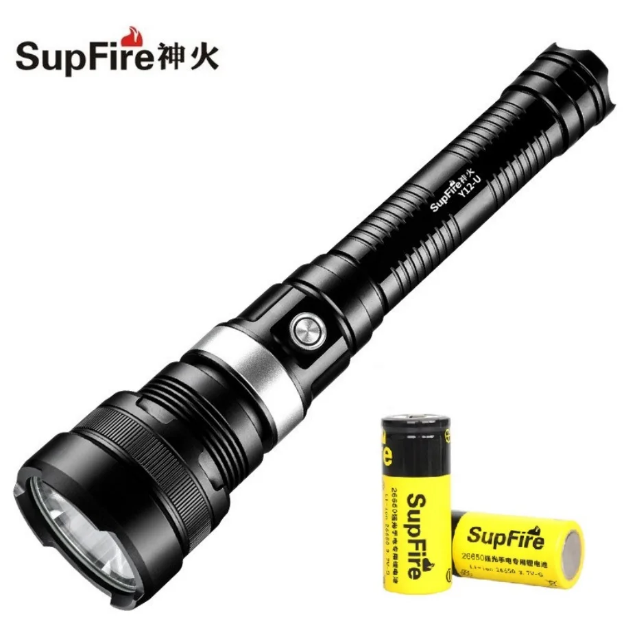 

SupFire Y12-U Rechargeable LED Flashlight Cree XHP70 3000LM Torch Light by 26650 Battery for Hiking Self Defense Camping