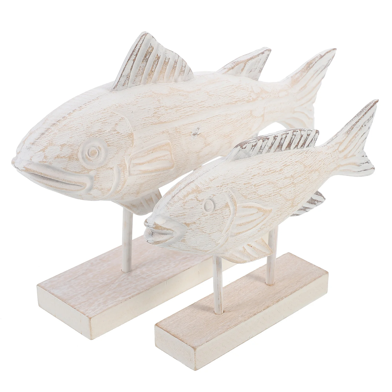 

Fish Ornament Hand Carved Sculpture Rustic Wood Wooden Statue Decor Handmade Adornment Handcrafts Toy