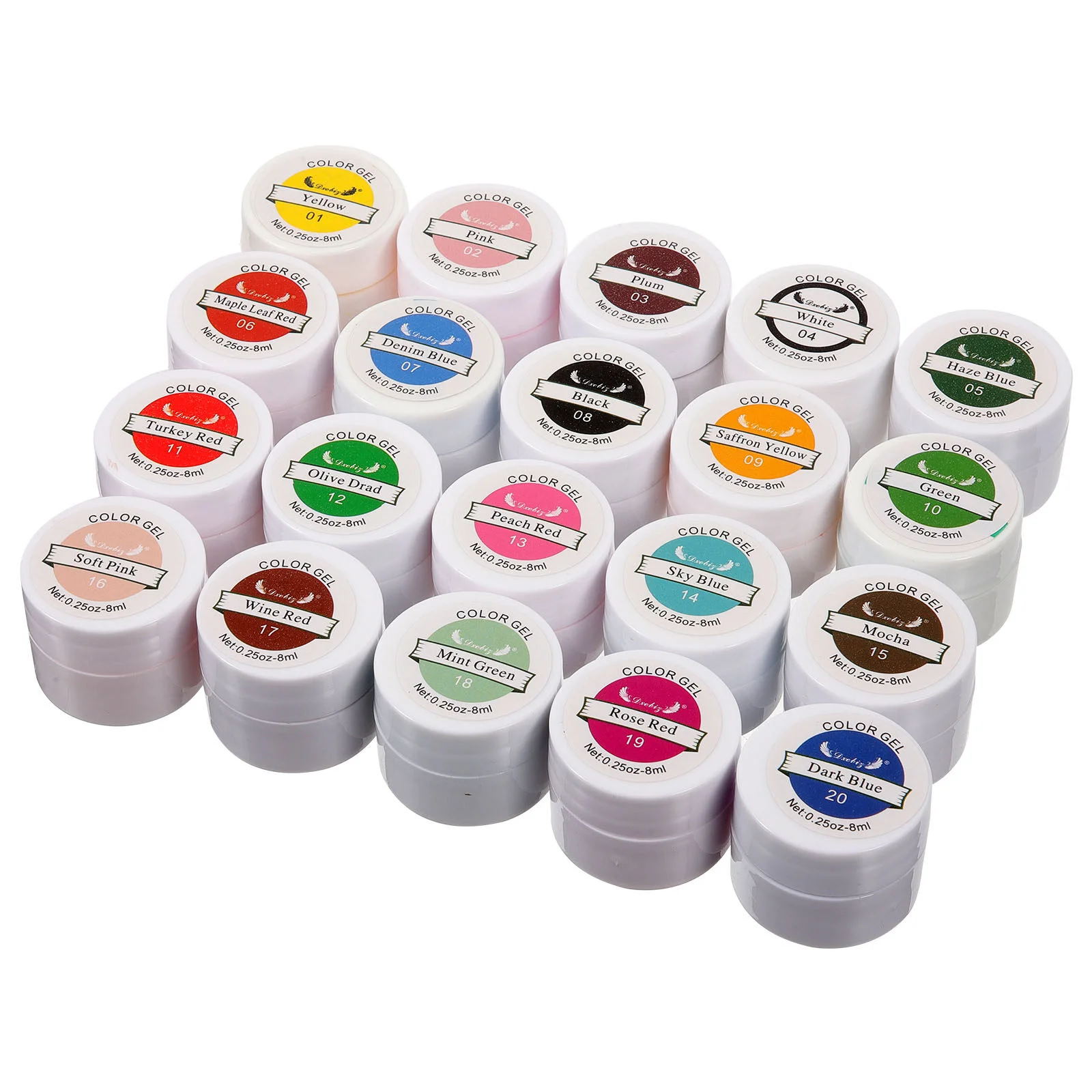 

20 коробок, клей для ногтей, материалы для маникюра, белый гель для наращивания, пластиковые цветные ногти 3d