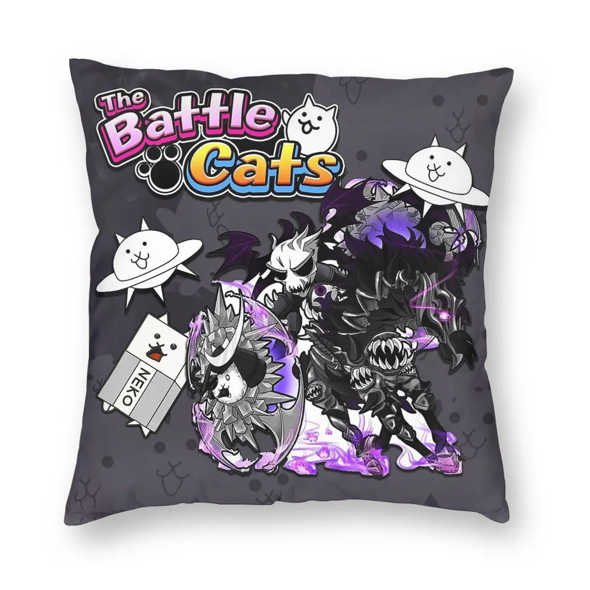 Фото Наволочка Battle Cats Miko Mitama, полиэстер, лен, бархат, декор на молнии, наволочка, чехол для подушки 18 дюймов №3
