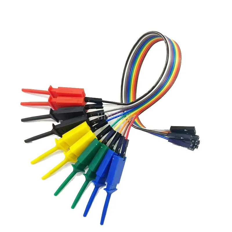 10 шт. тестовые зажимы-крючки с перемычками с разъемом «папа» 20/30 см и захвателем SOIC IC, тестовые зажимы-крючки для проводов Dupont для источника питания