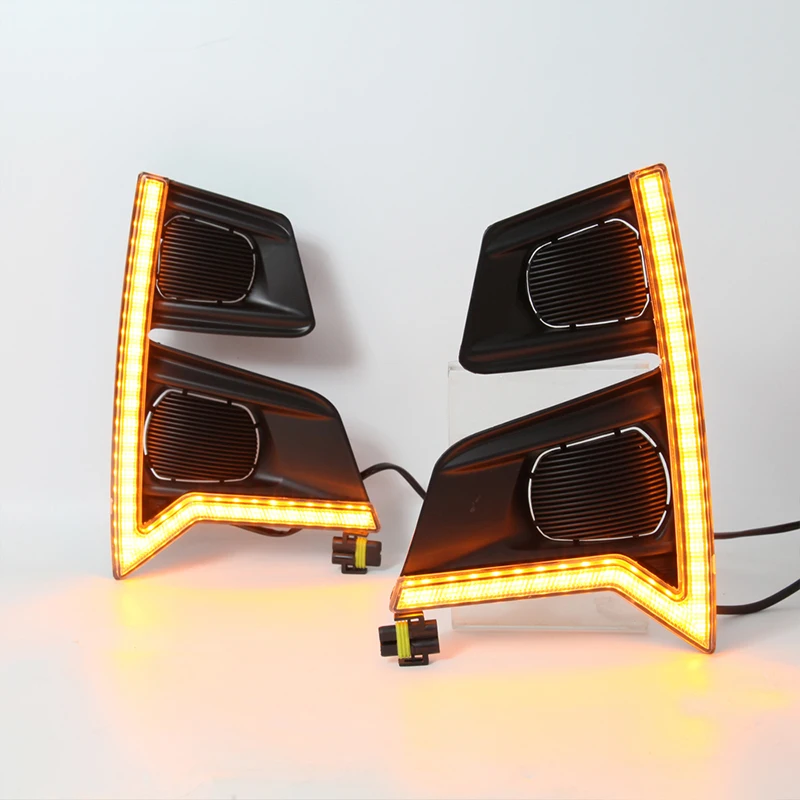 2 шт. Функция динамического желтого сигнала поворота 12 В Автомобильная DRL лампа Dya