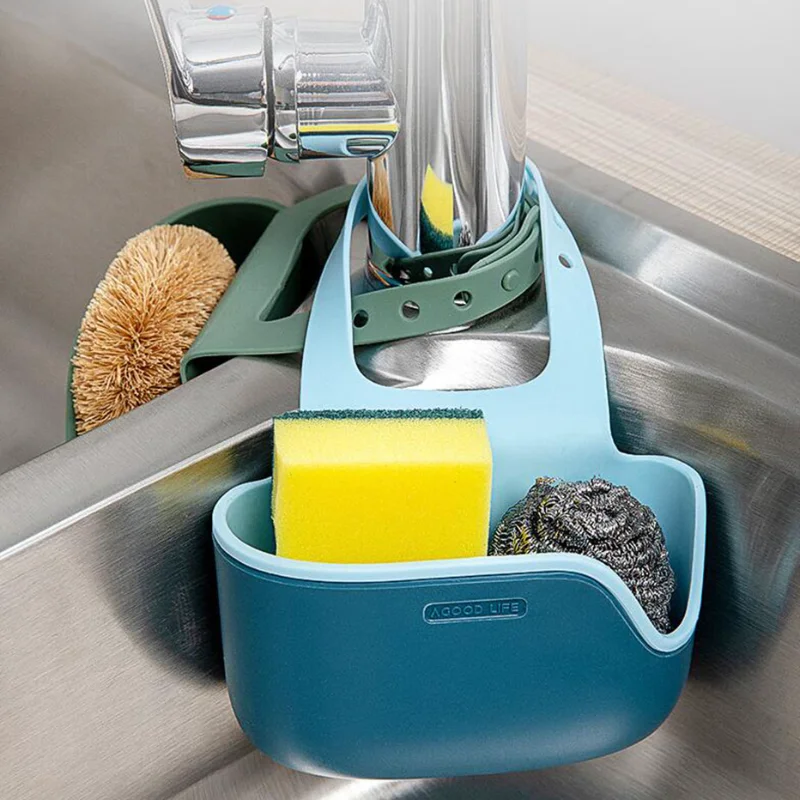 

Kitchen Soap Sponge Drainer Rack Sink Storage Bakset Adjustable Faucet Holder Saddle Kitchen Bathroom Sink Organizer Gadget Tool