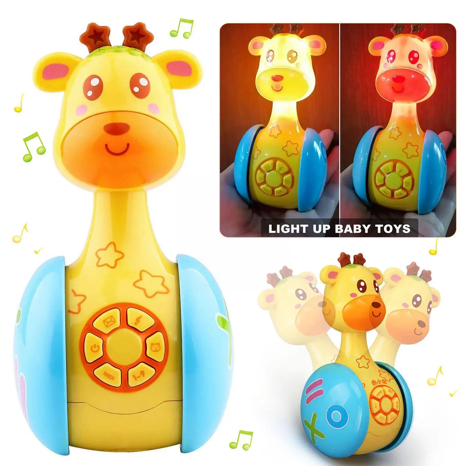 Baby Toys 0-12 Months Looking Up Training Toy Baby Giraffe Learning Rattle Deer Sliding Cartoon Toy Puzzle Education Tumble Y1Q9
