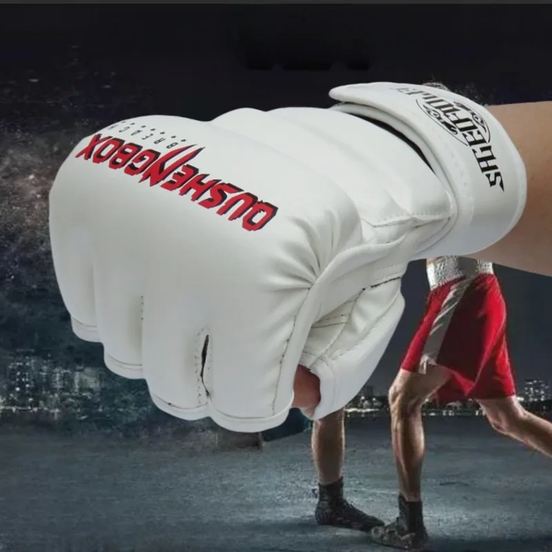 Боксерские Перчатки Унисекс Для ММА Искусственная Кожа На Половину Пальца Мешок