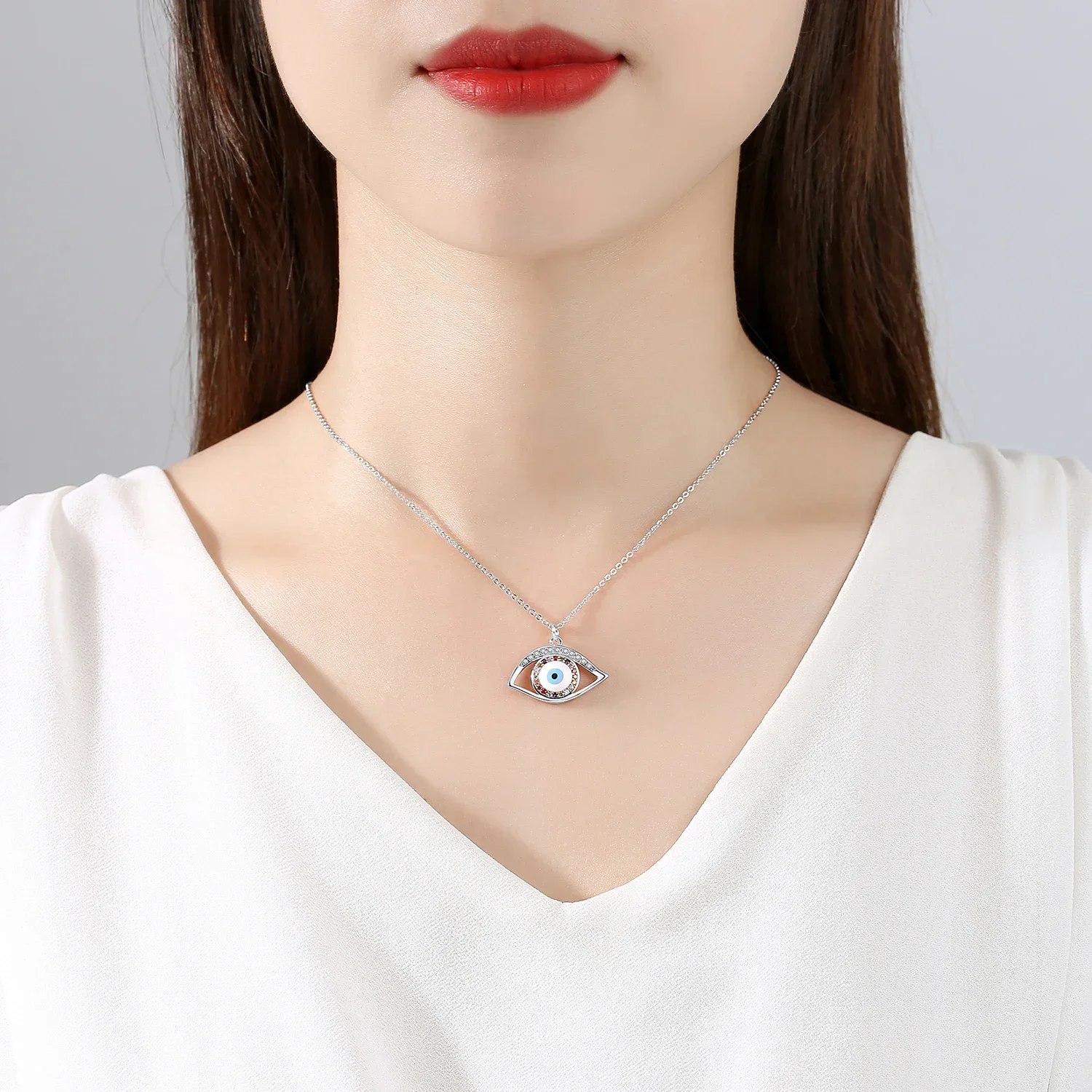 Tongzhe турецкое ожерелье от сглаза для женщин смола голубой глаз стерлинговое