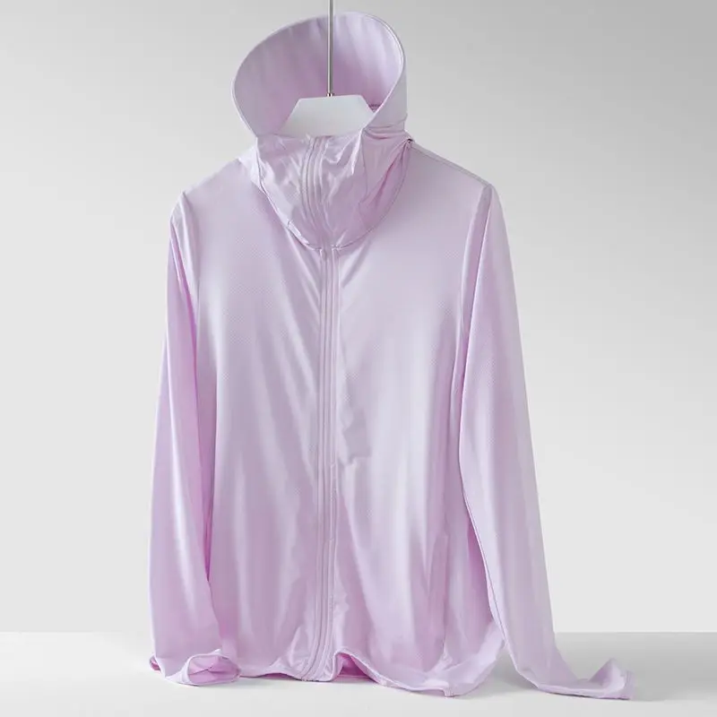 New Summer Women Solid Color Loose UV Resistant Ice Silk Sunscreen Jacket Female Thin Style Hooded Clothes