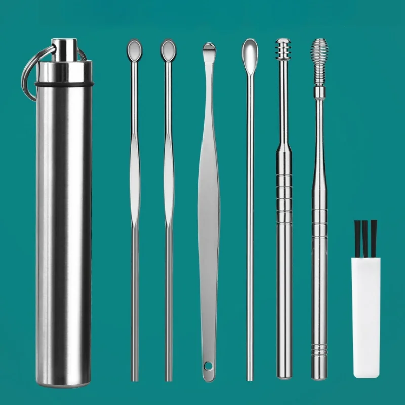 

7/8pcs Ear Wax Cleaner Removal Tool Earpick Sticks Earwax Remover Sulfur Ears Cleaning Kit Curette Ear Pick Ear Wax Cleaning Kit