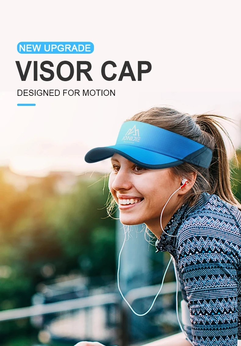 AONIJIE Spring Summer Sports Sun Hats Women Hat Men's Cap Adjustable Visor UV Protection Top Empty Running Tennis Caps Sunscreen