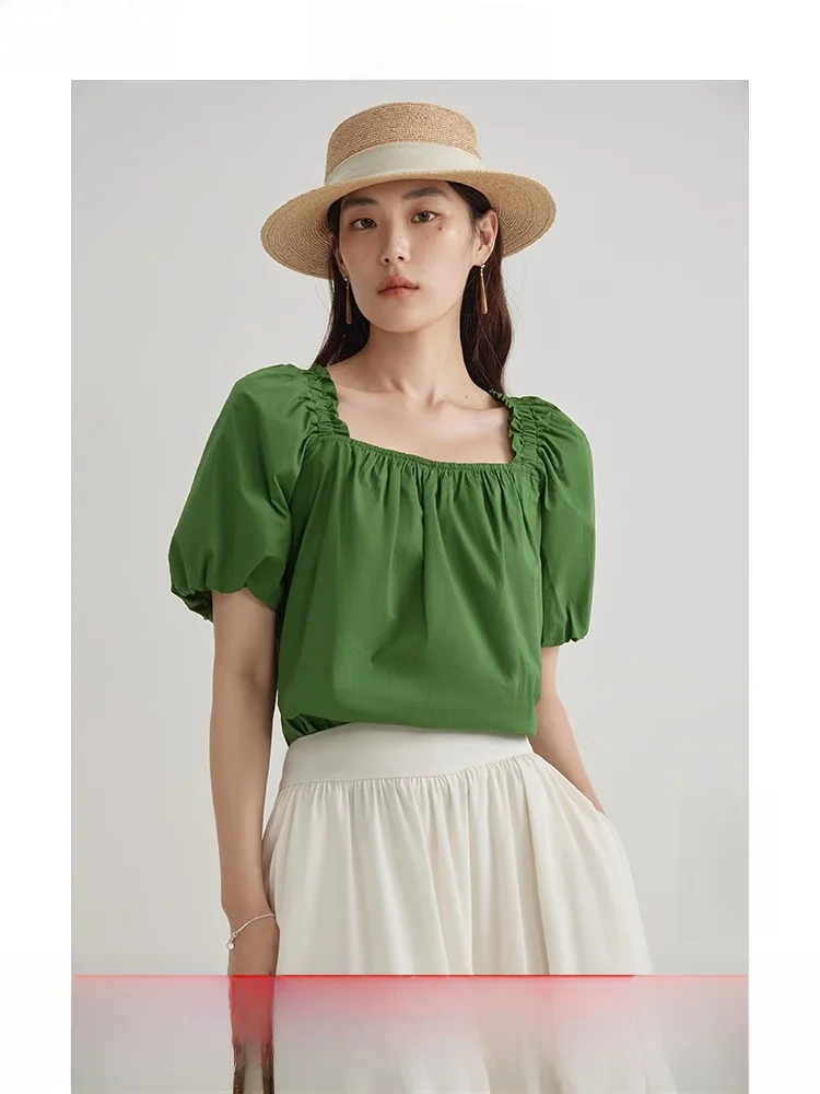 Single Beam Женская одежда больших размеров Простая французская рубашка для