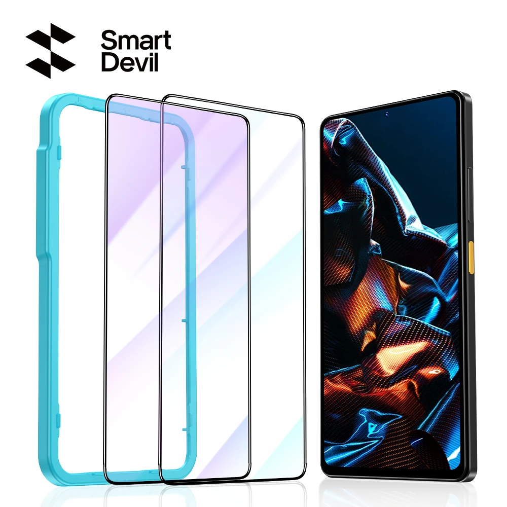 SmartDevil Full Cover Glass for Xiaomi POCO F5 X5 Pro F3 X4 GT F4 F2 Pro X3 Pro HD Screen Protector M4 Pro M3 Anti Blue Ray Film