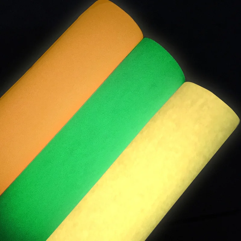 

Glow in the Dark Shiny Fine Glitter Faux Leather Fabric Sheets Velvet Backing for Shoes/Bags/DIY Accessories/Bows