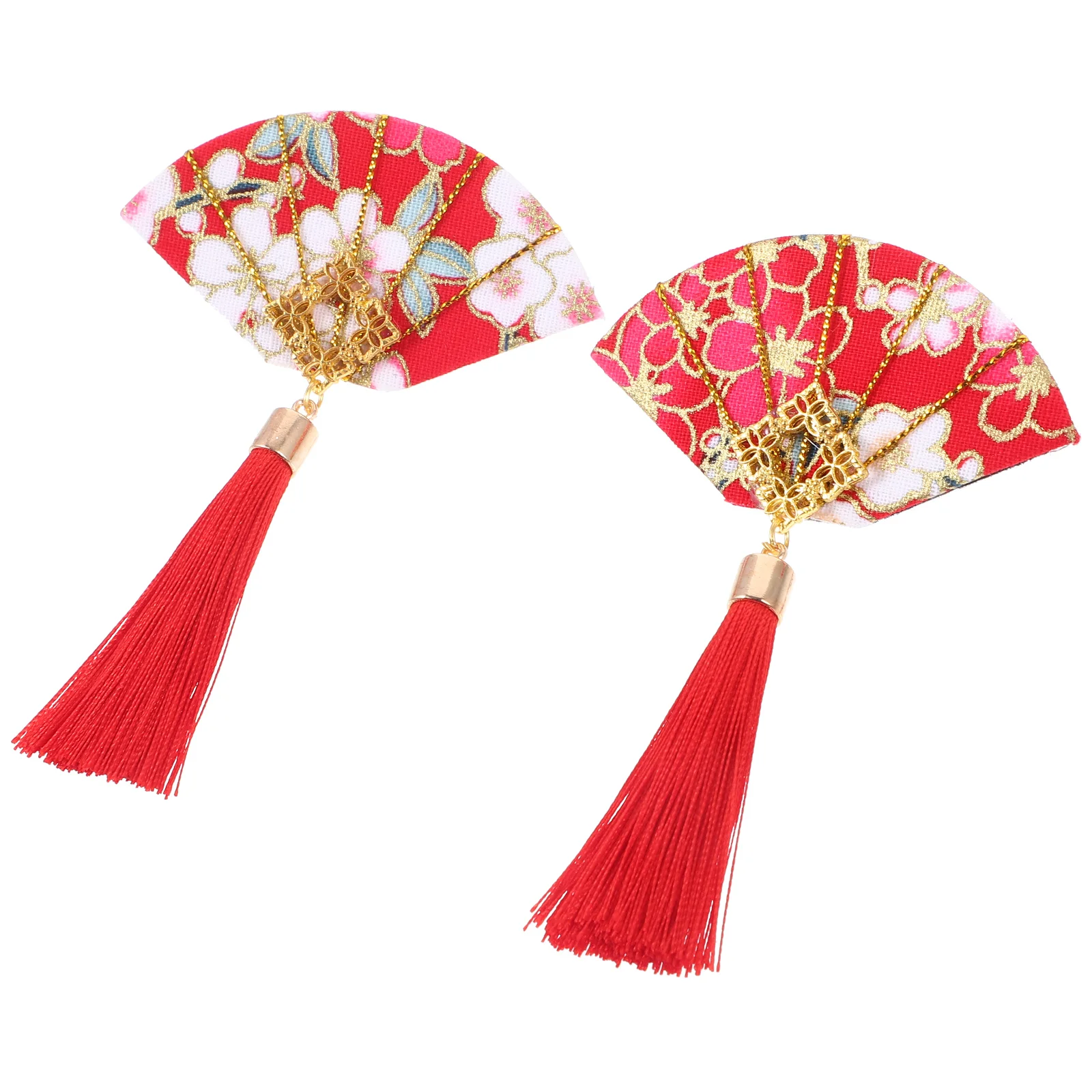 

2pcs Flower Hair Clips Tassel Hairpins Little Girls Hair Clip Vintage Style Hair Styling Tools