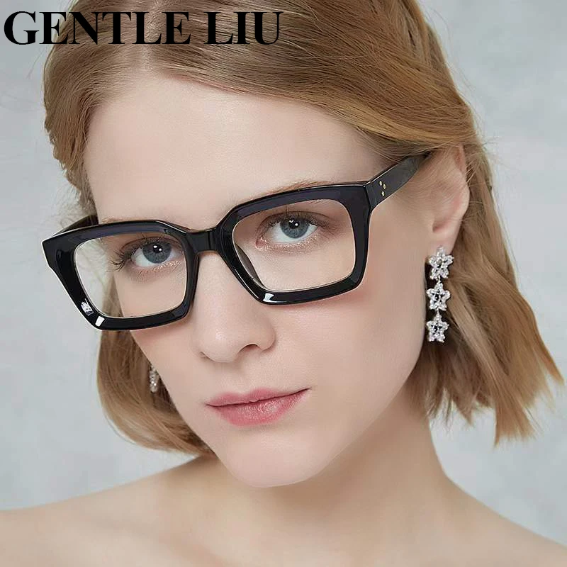 

Retro Square Anti Blue Light Glasses Women Fashion Myopia Prescription Eyeglasses Optical Frame Computer Reading Eyewear Men