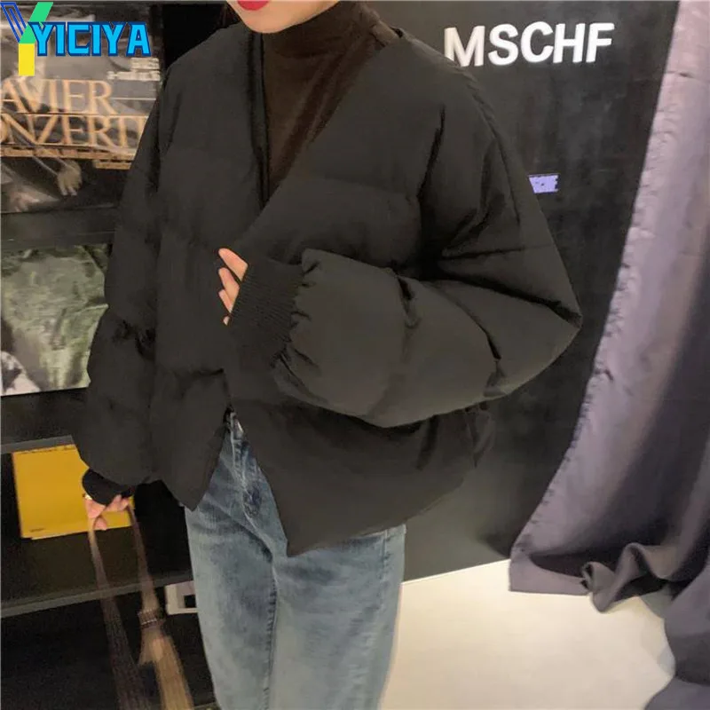 YICIYA Parkas Fall Winter Jacket Women 2023 Coat New Streetwear Casual Fashion Solid Jacket Thicken Warm Outwear Female Clothing