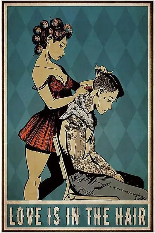 

Винтажная алюминиевая вывеска "Любовь в волосах"