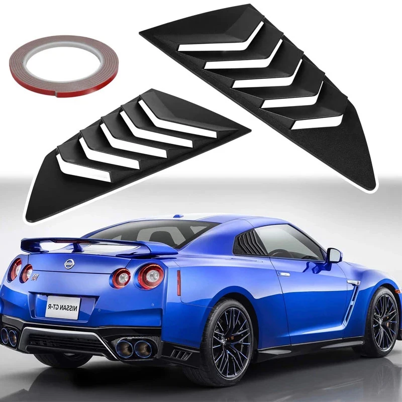 

TENG MILE Matte Black Side Window Louvers Sun Shade Cover in GT Lambo Style for 2008-2017 Nissan R35 GTR GT-R