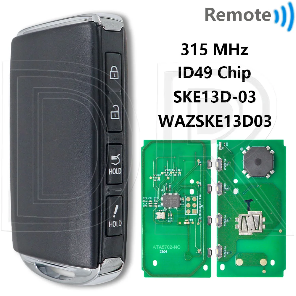 

Отличный SKE11D-01/SKE13D-03 6A/ID49 чип 315 МГц бесконтактный автомобильный дистанционный ключ для Mazda 3 CX-3 CX4 CX-5 CX50 MX-5 6 CX-9 CX90 MIATA