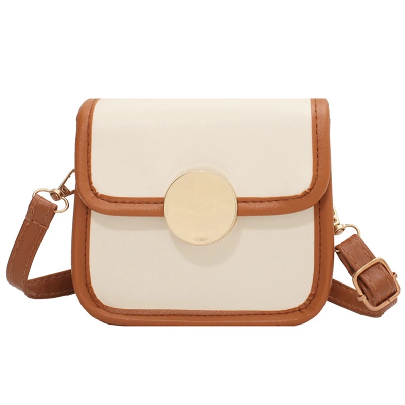 

Vintage High-Quality Small Bag for Women Saddle Bag Small Shoulder Bag-White+Brown