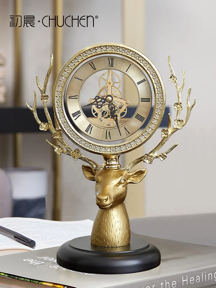 

YY Light Luxury Creative Study Bedroom Deer Clock Decoration Simple Home Decoration