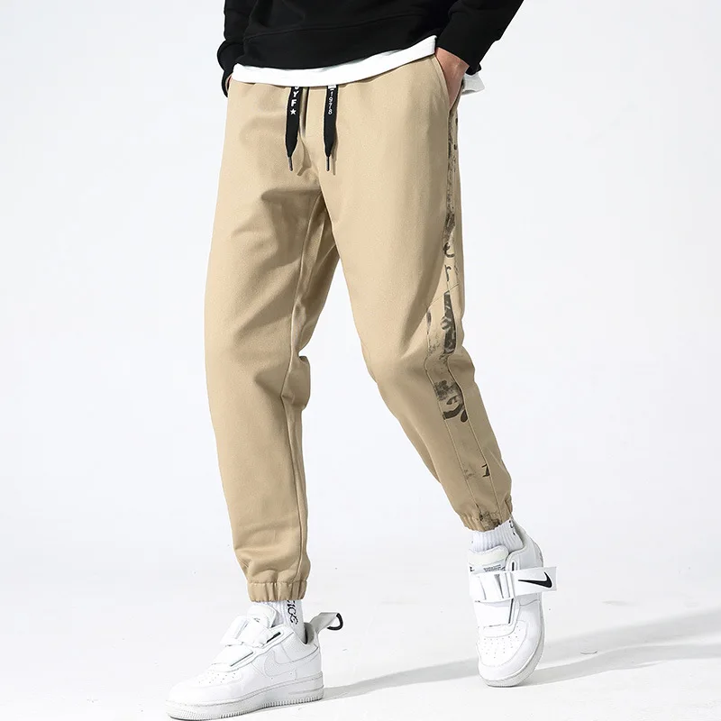 Spring and Autumn New Men's Pants Cotton Large Size Cargo Pants Running Sports Loose Casual Pants Sweat Pants Sweatpants Men