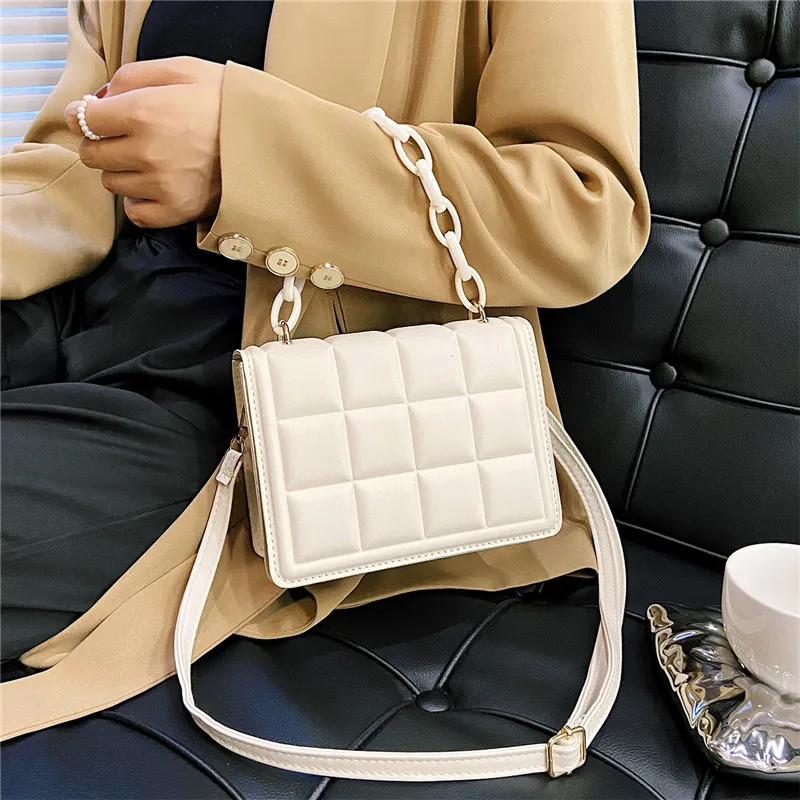 

High Quality Korean Fashion Embossed Flap Crossbody Bag Mini Purses and Handbags Luxury for Women Purses Square Shoulder Bag New