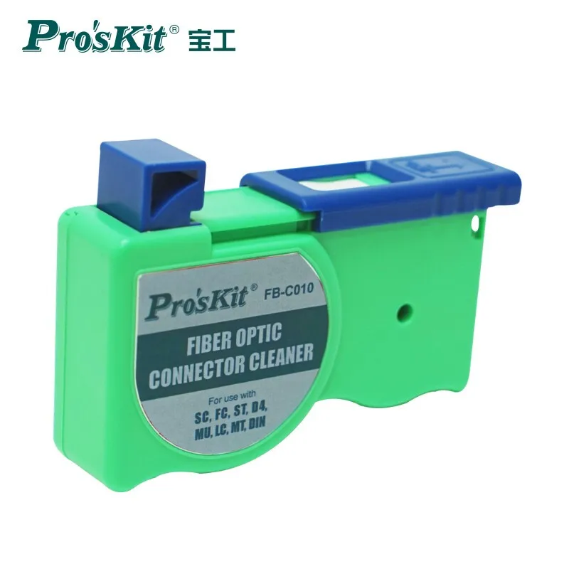 

Fiber Cassette Cleaner Pro'skit FB-C010 Tape for SC FC ST MU LC D4 DIN connector optical cleaning box