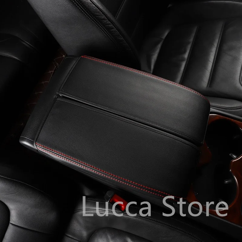 

Аксессуары для VW Volkswagen TOUAREG 2011-2018, кожаный центральный подлокотник, защитный рукав, модификация коробки для украшения