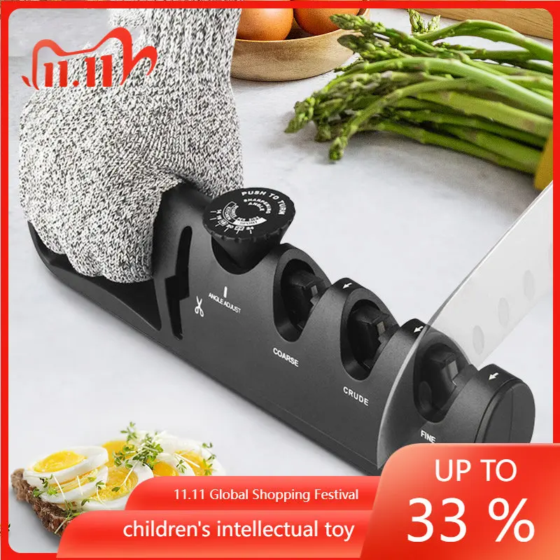 

Knife Sharpener 5 In 1 Professional Kitchen Scissors Sharpening Tool Whetstone Tungsten Diamond Adjust Angle Grinding Machine