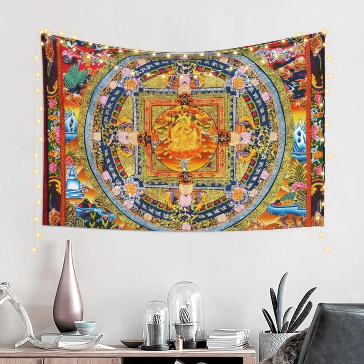 Буддийский индуистский гобелен с мандалой 2 эстетический домашний декор