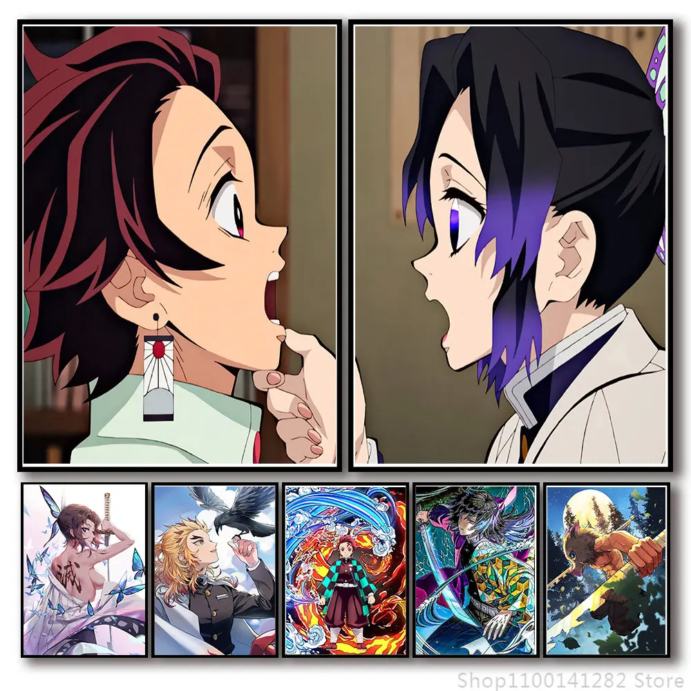 

Постеры классические аниме «рассекающий демонов», декоративная картина на холсте с рисунком манги в скандинавском стиле, декор для комнаты, Подарочный постер