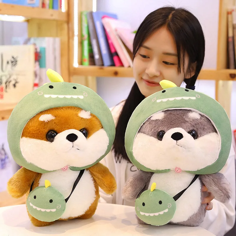 25-35cm Cute Shiba Inu Dog Husky Cosplay Totoro Panda Duck Frog Dinosaur Rabbit Plush Toy Stuffed Animal Doll Soft Pillow Gift |