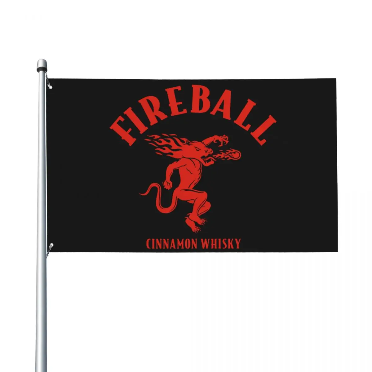 

Fireball Cinnamon Whiskey Comic History Outdoor Banner Cartoon Party Eco Friendly Nautical flag Camp Camping Background Cloth