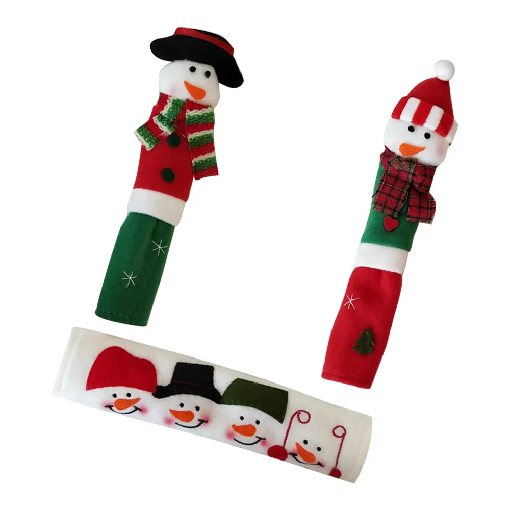 

3pcs Christmas Handle Cover Comfortable Fabric Dishwasher Refrigerator Appliance Handle Cover Handle Protector