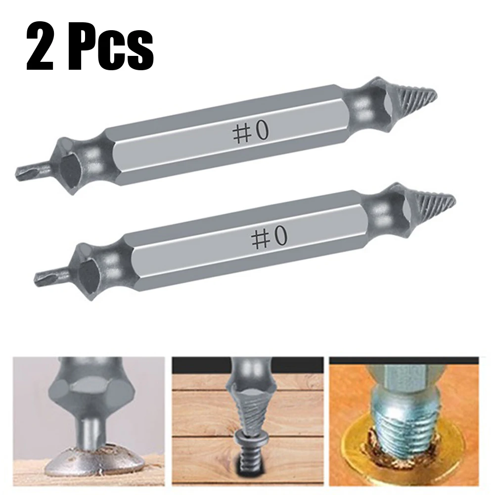 

2pcs Damaged Screw Extractor With Drill Bit Broken Screws Removal Tool Stripped Screw Extractor Demolition Tools