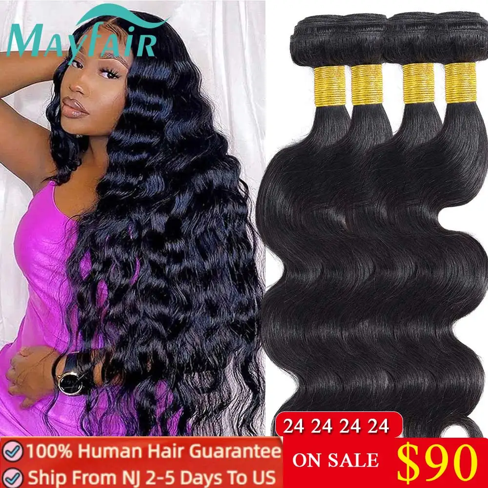 

Body Wave Bundles Human Hair Brazilian Hair Weave Bundles Remy Hair Extensions 1/3/4 PCS 30 32 Inch Human Hair Bundles For Wome