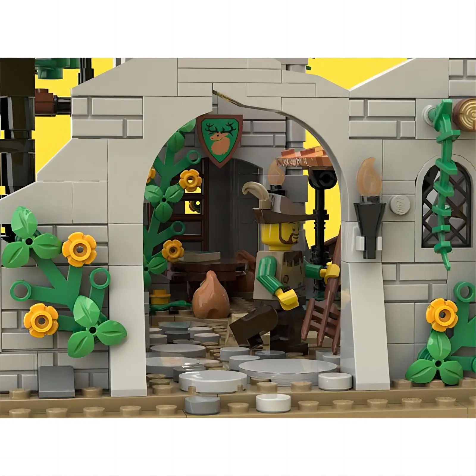 Игрушка MOC Forest Scene Series Sentinel Мужская тренировочный лагерь уличная сцена модель