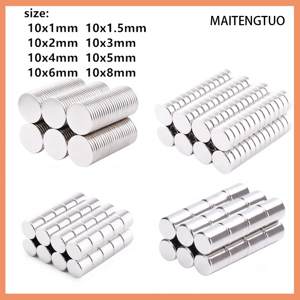 

10/30/50/100PCS 10x6mm 10x8mm NdFeB Strong Rare Earth Magnet Round Rectangular Neodymium Magnets 10mm x 6mm 10mm x 8mm