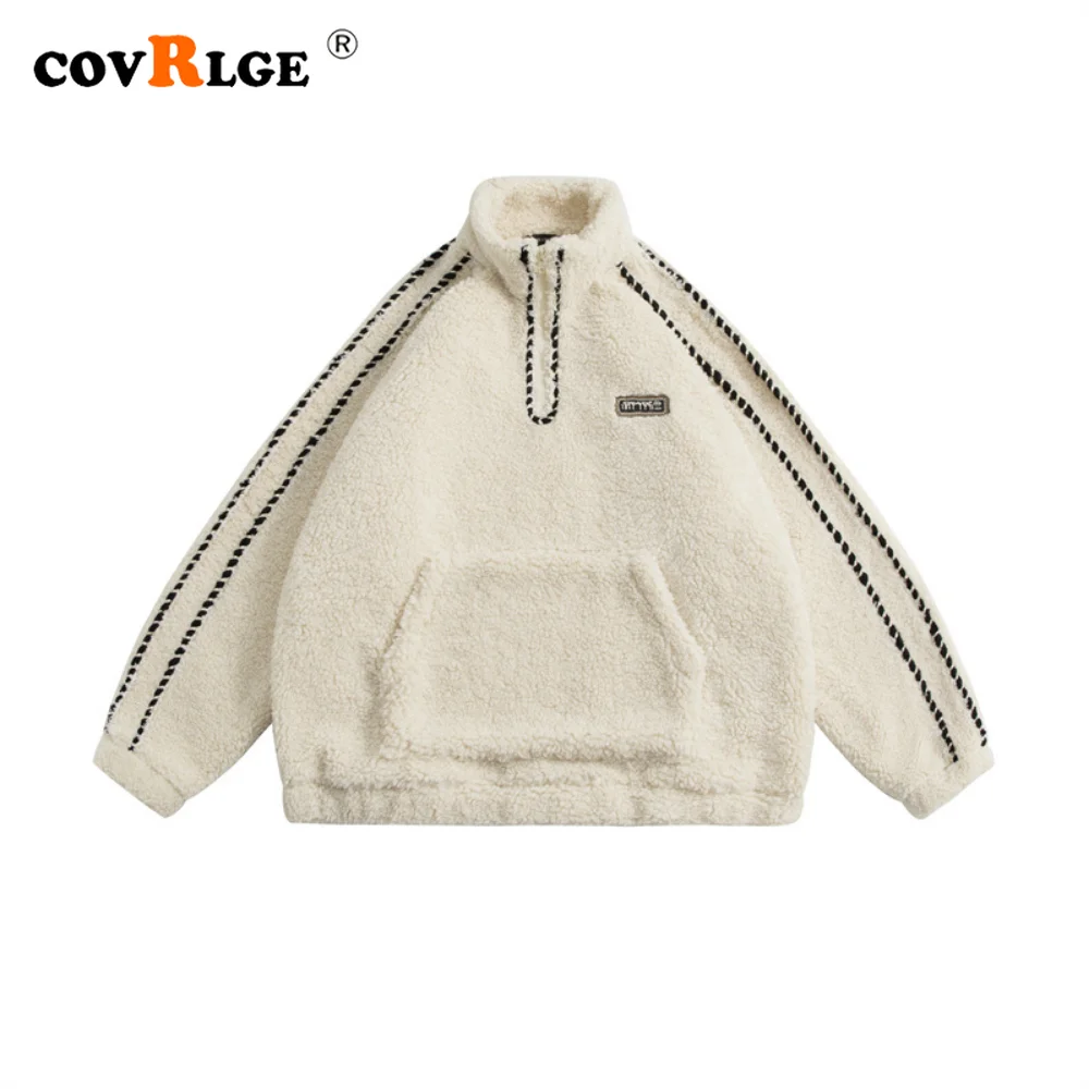Covrlge Stand Collar Men's Coat Lamb Wool Casual Pullover National Fashionable Parka Warm Versatile New Design Sense Top MWM148