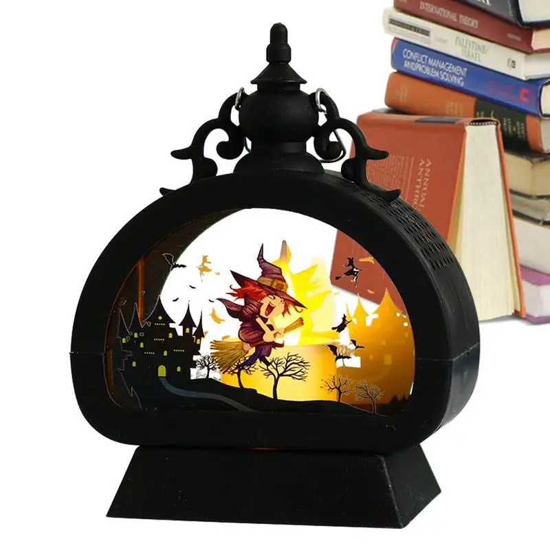 

Gothic Lantern Vintage Decorative Lantern With LED Candle Portable Table Decoration For Party Favors Castle Pumpkin Witch