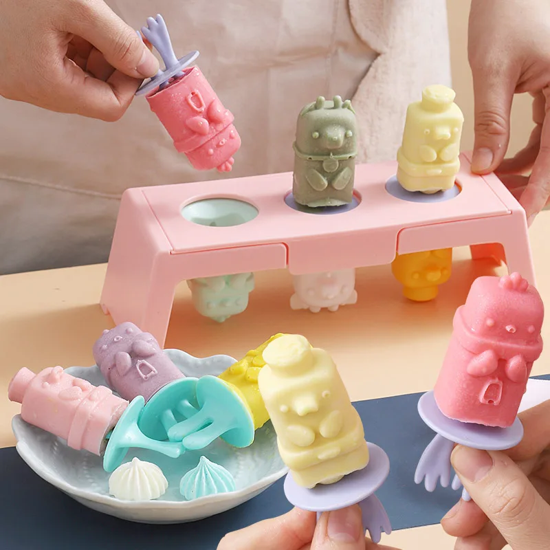 

Funny Ice Cube Maker Mold Candy Bar Ice Pop Maker Ice Cream Silicone Molds Popsicle Molds with Lid DIY Mould Kitchen Accessories